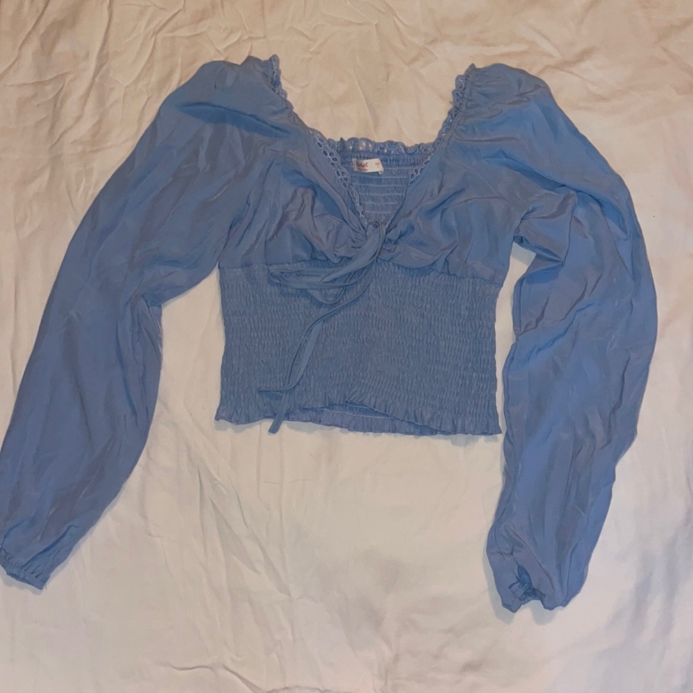 Romwe Blue Blouse